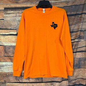 JERZEES DRI-POWER Men's Orange M Long Sleeve Delta Pine Trippin' Graphic T-Shirt